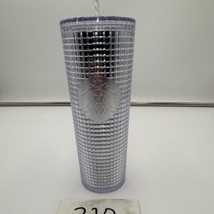 Starbucks Clear Studded Grid Tumbler 24 oz Cold Cup Straw Lid